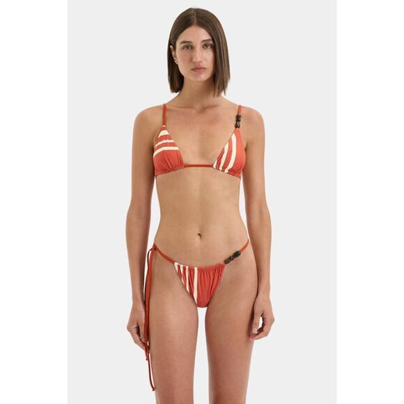 SIR. Calla String Triangle Top Hibiscus Stripe - 3 - Picture 1 of 5